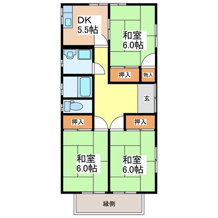 髙原貸家の物件間取画像